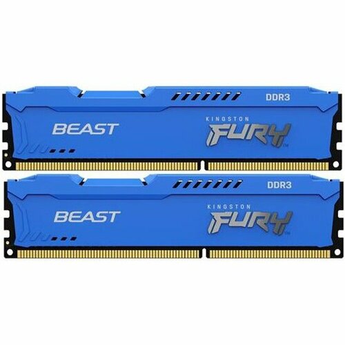 Оперативная память Kingston DDR3 16Gb (2x8Gb) 1600MHz pc-12800 FURY Beast Blue (KF316C10BK2/16) память оперативная kingston fury beast blue kf316c10bk2 16