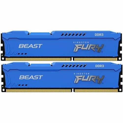 Оперативная память Kingston DDR3 16Gb 2x8Gb 1600MHz pc-12800 FURY Beast Blue KF316C10BK216 1026000₽