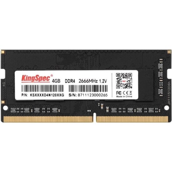 Оперативная память Kingspec SO-DIMM DDR4 4Gb 2666MHz pc-21300 CL17 (KS2666D4N12004G)