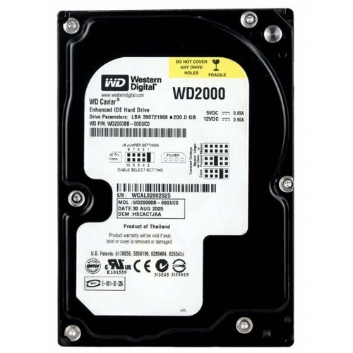 Жесткий диск Western Digital WD2000BB 200Gb 7200 IDE 3.5 HDD жесткий диск western digital wd600lb 60gb 7200 ide 3 5 hdd