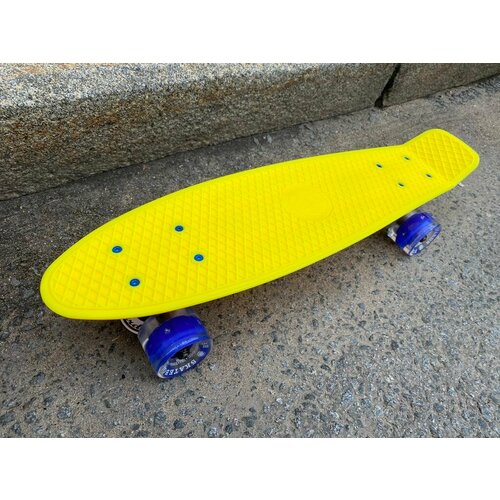 фото Мини-круизер fish board 22" желтый на светящихся колесах fish skateboards