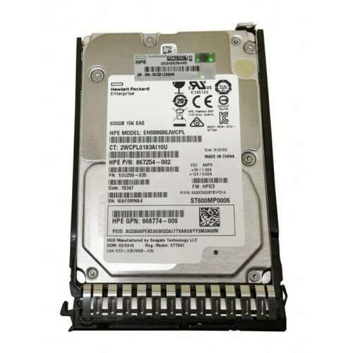 Жесткий диск HP 870794-001 600Gb 15000 SAS 25 HDD 4260500₽