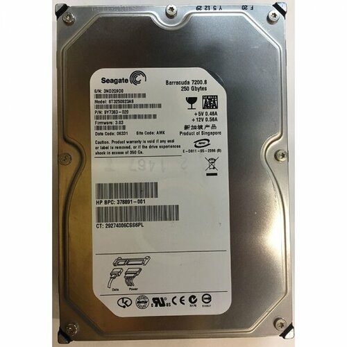 Жесткий диск HP 378891-001 250Gb SATAII 3,5 HDD жесткий диск hp 504522 001 250gb sataii 3 5 hdd