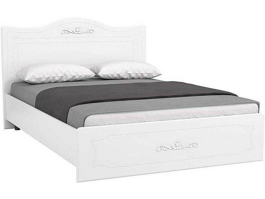 фото Кровать 1400 Италия ИТ-8 белое дерево (Белый)