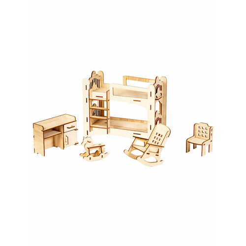 фото Деревянная мебель для кукольного домика "набор мебели №5-1" для кукол 7-13 см теремок