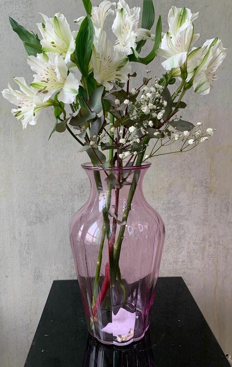 Стеклянная ваза "Амфора" 29 см, декор и интерьер в дом.