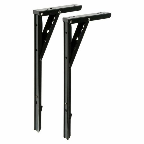 Кронштейн складной для столов и полок , F001 , 2 шт, длина 350 мм, сталь, цвет черный 9703