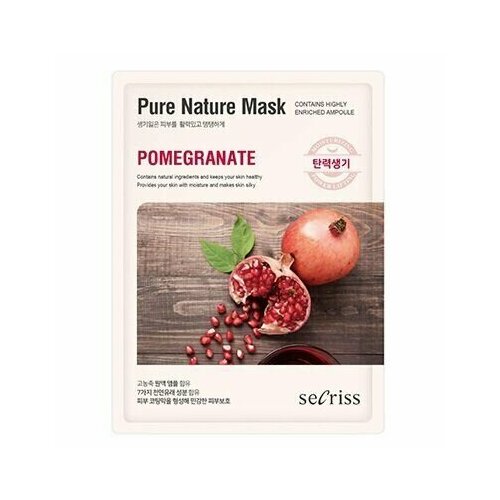 Тканевая маска для лица «Гранат» Secriss Pure Nature Mask Pomegranate