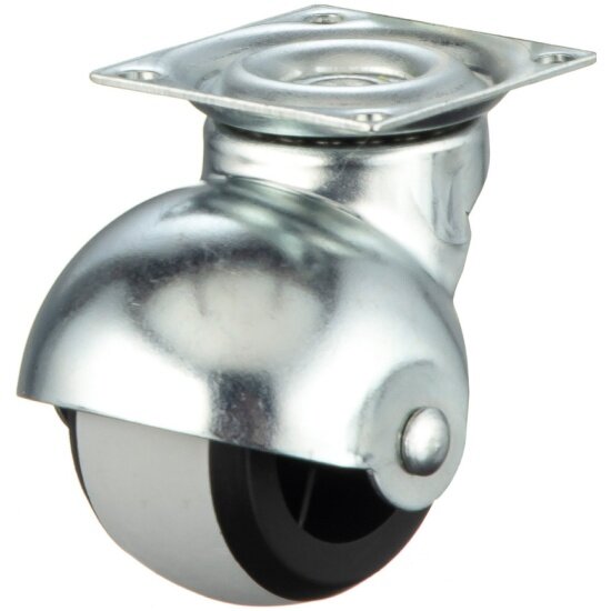 Комплект мебельных колес Tellure Rota 334201 из 4 х поворотных опор  диаметр 40мм  грузоподъемность 20кг  серая резина  полипропилен