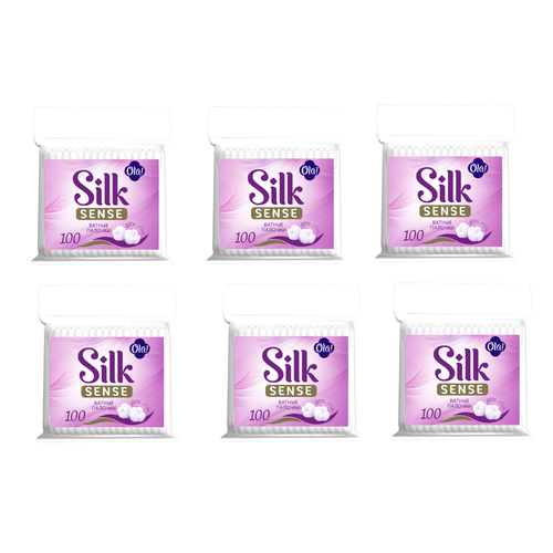 Ola! Ватные палочки Silk Sense в полиэтиленовой упаковке, 100 штук, 6 уп