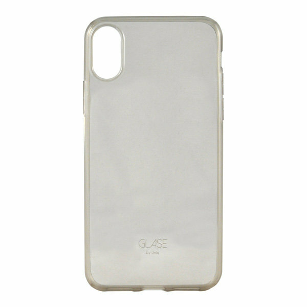 Чехол мягкий Uniq Glase для iPhone XS Max, прозрачный-серый