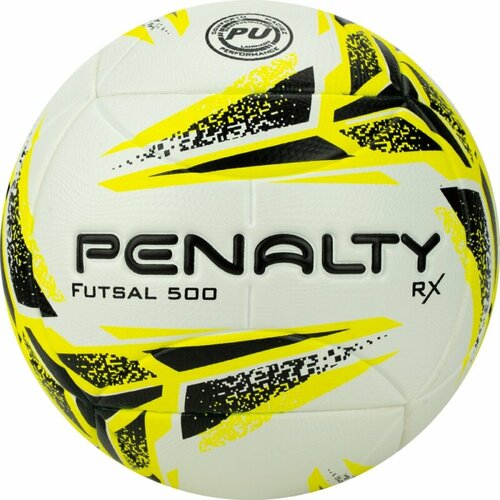 фото Мяч футзальный penalty bola futsal rx 500 xxiii, 5213421810-u, размер 4, pu, термосшивка, бел--желт-черный