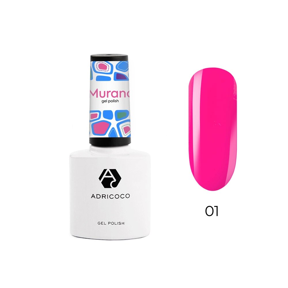 фото Гель-лак Murano №01 розовый витражный, ADRICOCO, 8 мл