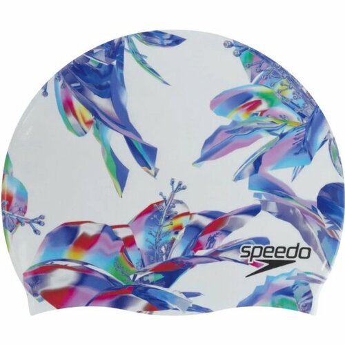 Шапочка для плавания SPEEDO DIGITAL PRINT CAP AU WHITE/BLACK, белый/принт