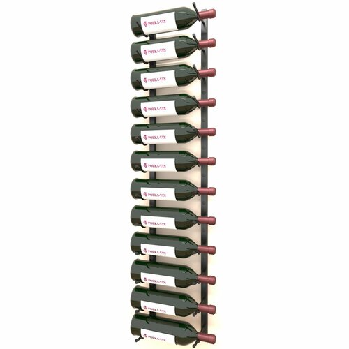 Настенная стойка Полка Вин металлическая на 12 бутылок - 1 секция