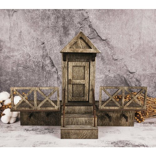 Деревянная ключница в виде домика Настенная ключница из дерева 1459₽