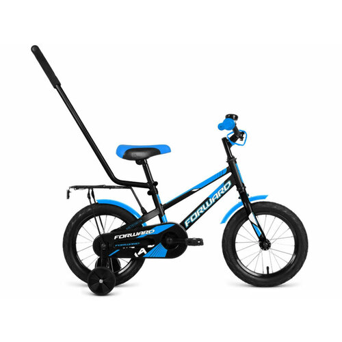 Детский велосипед Forward Meteor 14, год 2022, цвет Черный-Синий