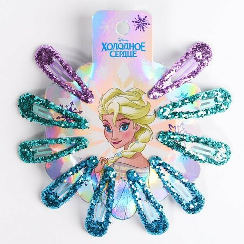 Набор заколок, 10 шт, голубой 