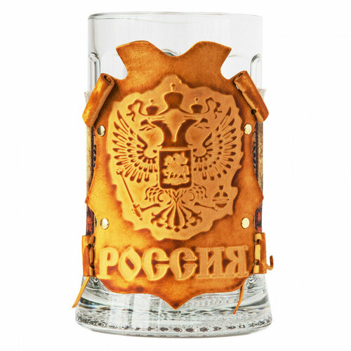 Мужской подарочный бокал в кожаном футляре Makey «Россия»