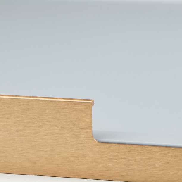 Торцевая мебельная ручка LIND C=256 мм золото брашированное - фотография № 6