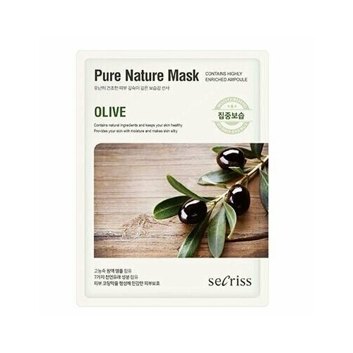 Тканевая маска для лица «Олива» Secriss Pure Nature Mask Olive