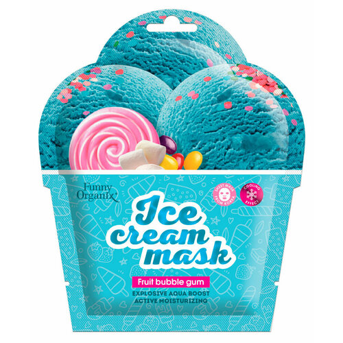 Маска для лица Funny Organix Охлаждающая FRUIT BUBBLE GUM, 22 г
