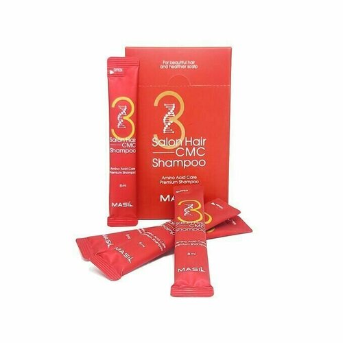 Masil 3 Salon Hair CMC Shampoo Восстанавливающий профессиональный шампунь с аминокислотами 2 шт*8 мл.