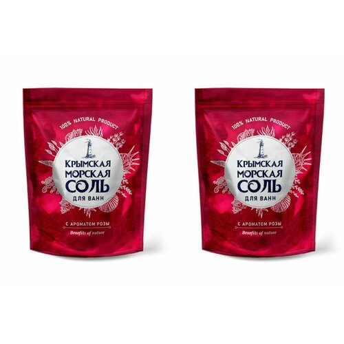 Крымская соль Соль для ванн морская Роза, 1100 гр, 2 шт/
