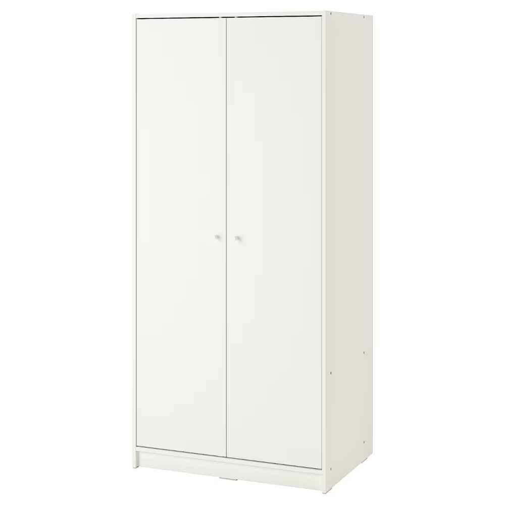 Гардероб 2-х дверный, белый, 79x176 см. икеа Клеппстад, IKEA Kleppstad