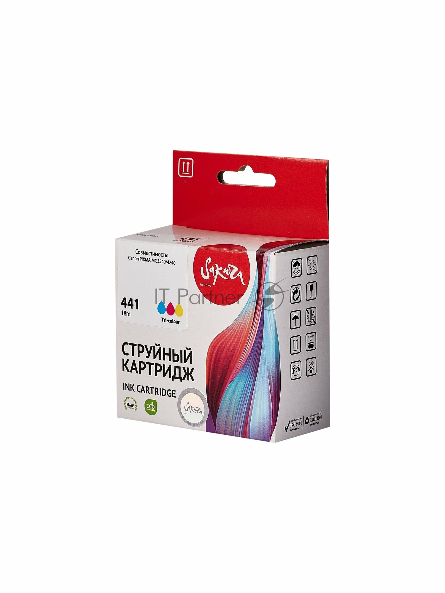 Струйный картридж Sakura 5221B001 для Canon PIXMA MG3540/4240, триколор, водорастворимый тип, 18мл, 400 к. - фото №4