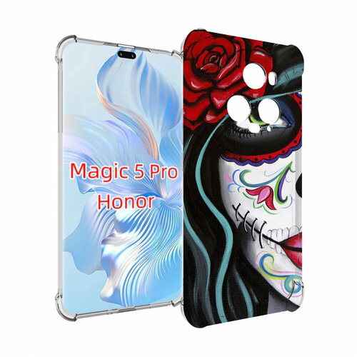 Чехол MyPads девушка в масочке расписная женский для Honor Magic 5 Pro задняя-панель-накладка-бампер чехол mypads девушка в масочке расписная женский для honor magic 5 lite honor x9a задняя панель накладка бампер