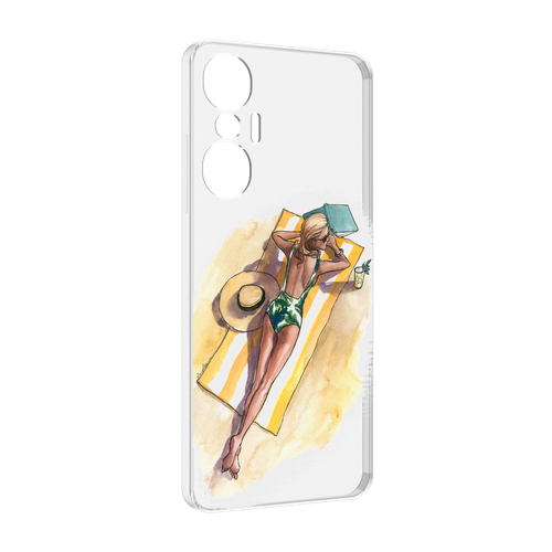 Чехол MyPads девушка на пляже женский для Infinix Hot 20S задняя-панель-накладка-бампер