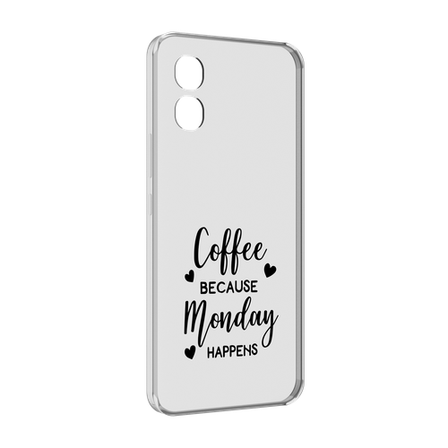 Чехол MyPads кофе и понедельник стал счастливым для Honor X5 задняя-панель-накладка-бампер