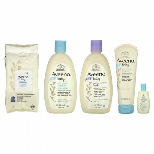 Aveeno, Baby, Welcome Little One Gift Basket , 6 Piece Set