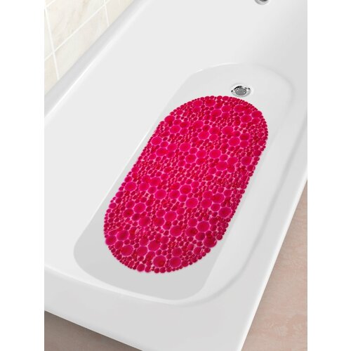 Коврик противоскользящий в ванную Линза 55101-6 67х38см розовый