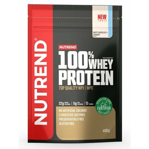 Сывороточный протеин NUTREND 100% WHEY PROTEIN 400 г, Белый шоколад-кокос
