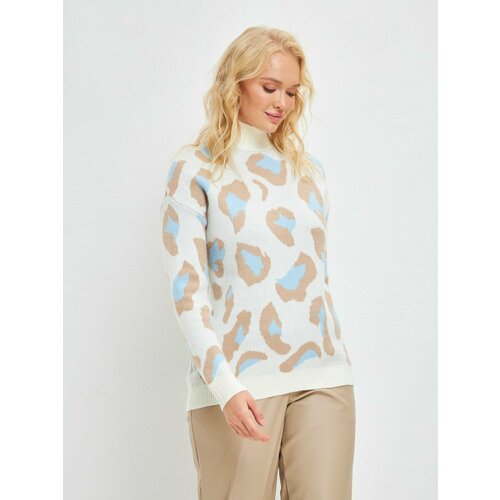 Свитер, длинный рукав, оверсайз, удлиненный, вязаный, размер onesize, мультиколор