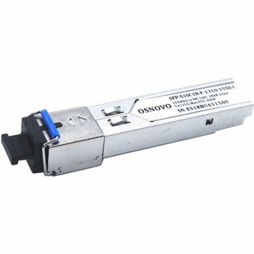 Оптический SFP Модуль промышленный Osnovo SFP-S1SC18-F-1310-1550-I