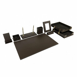 BUVARDO  Embossed Sets, Desk Organizer Set, 12 accessories, color  Green/black