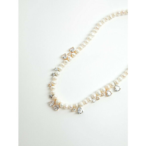 Колье НА ЦАЦКАХ, фианит, белый