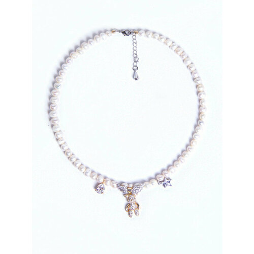 Колье НА ЦАЦКАХ, фианит, серебряный, золотой