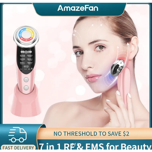 Аппарат для RF-лифтинга электростимуляции и светотерапии лица розовый 135000₽