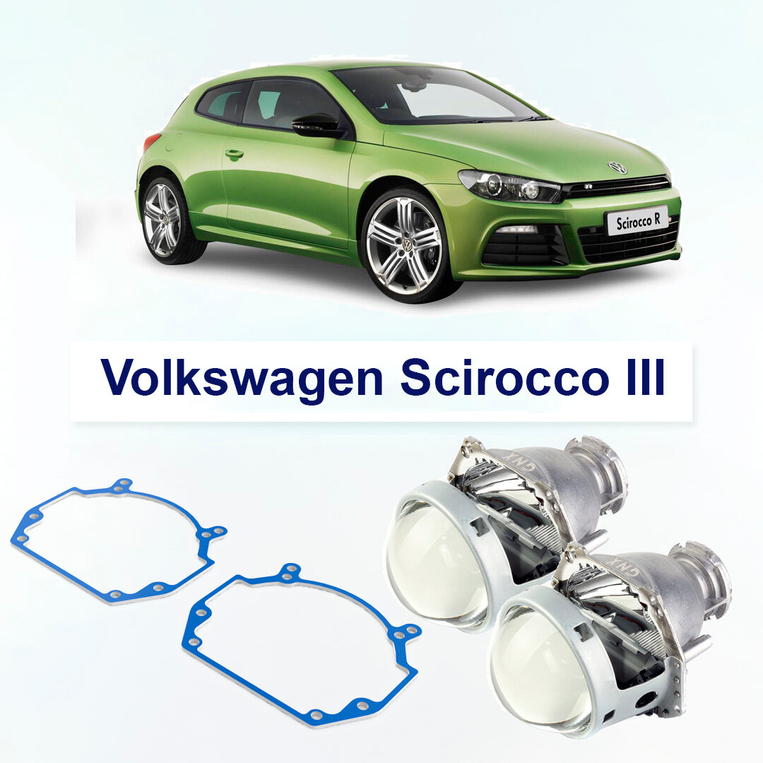 Би-линзы GNX Hella 3R Crystal для фар Volkswagen Scirocco 2008-2014 (неадаптив) комплект биксеноновых линз 2 шт для автомобилей Фольксваген