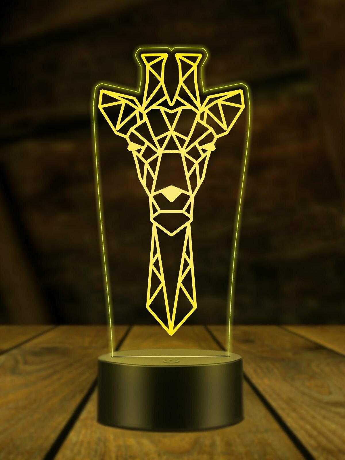 Ночник Жираф, ночная лампа, 3Д светильник, геометрический дизайн - фотография № 1