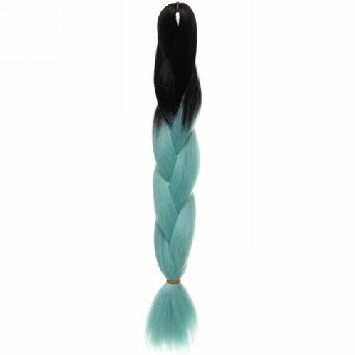 Цветная коса канекалон «Необыкновенная» 100г, 55 см, чёрный/голубой