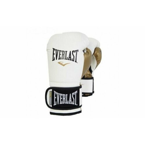 Перчатки боевые Everlast Powerlock 8oz белый/золотой перчатки боевые everlast powerlock 10oz черный золотой