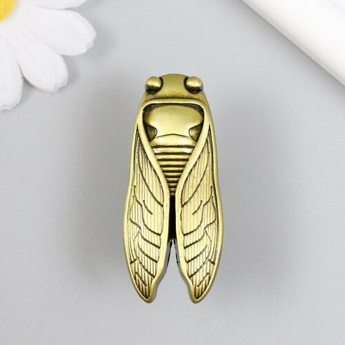 Ручка для шкатулки металл Цикада состаренное золото 943₽