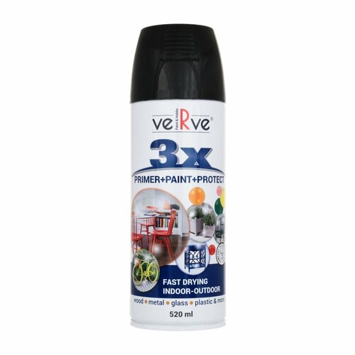 Универсальная акриловая эмаль Verve Ultra Cover 3x Enamel 520 мл RAL 9004 Черный 889-9004