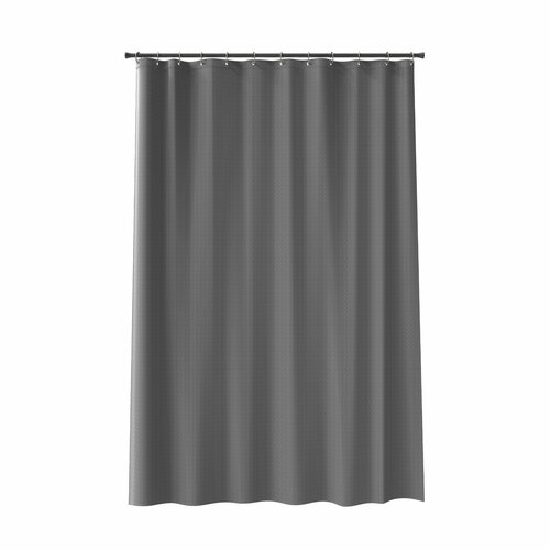 Штора для ванн 240Х200 серая жаккард CURTAIN