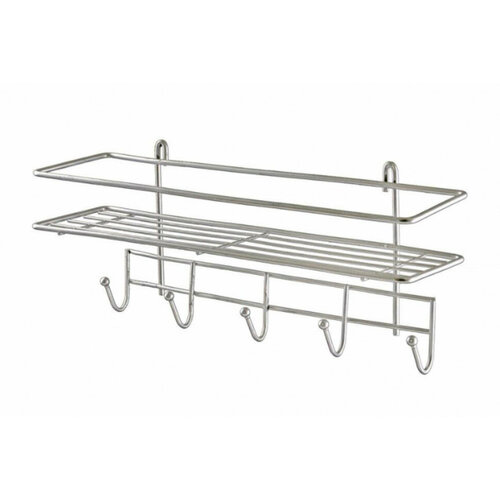 Полка в ванную EUROHOUSE 5 крючков 35х13х1 7см хром 14319 1247₽